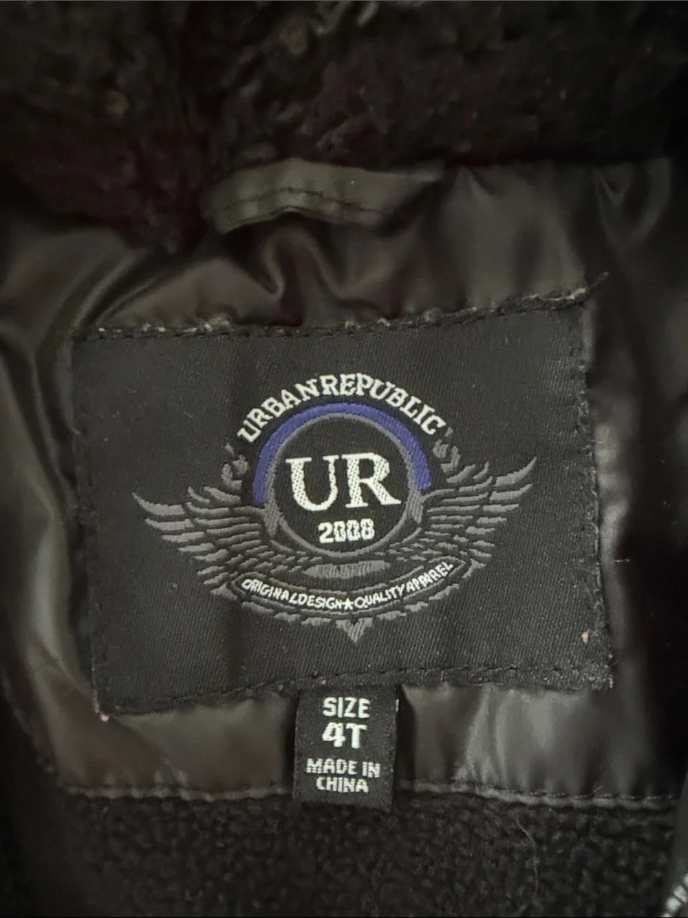 Nordstrom Urban Republic Black and Grey Quilted Hooded Puffer Jacket